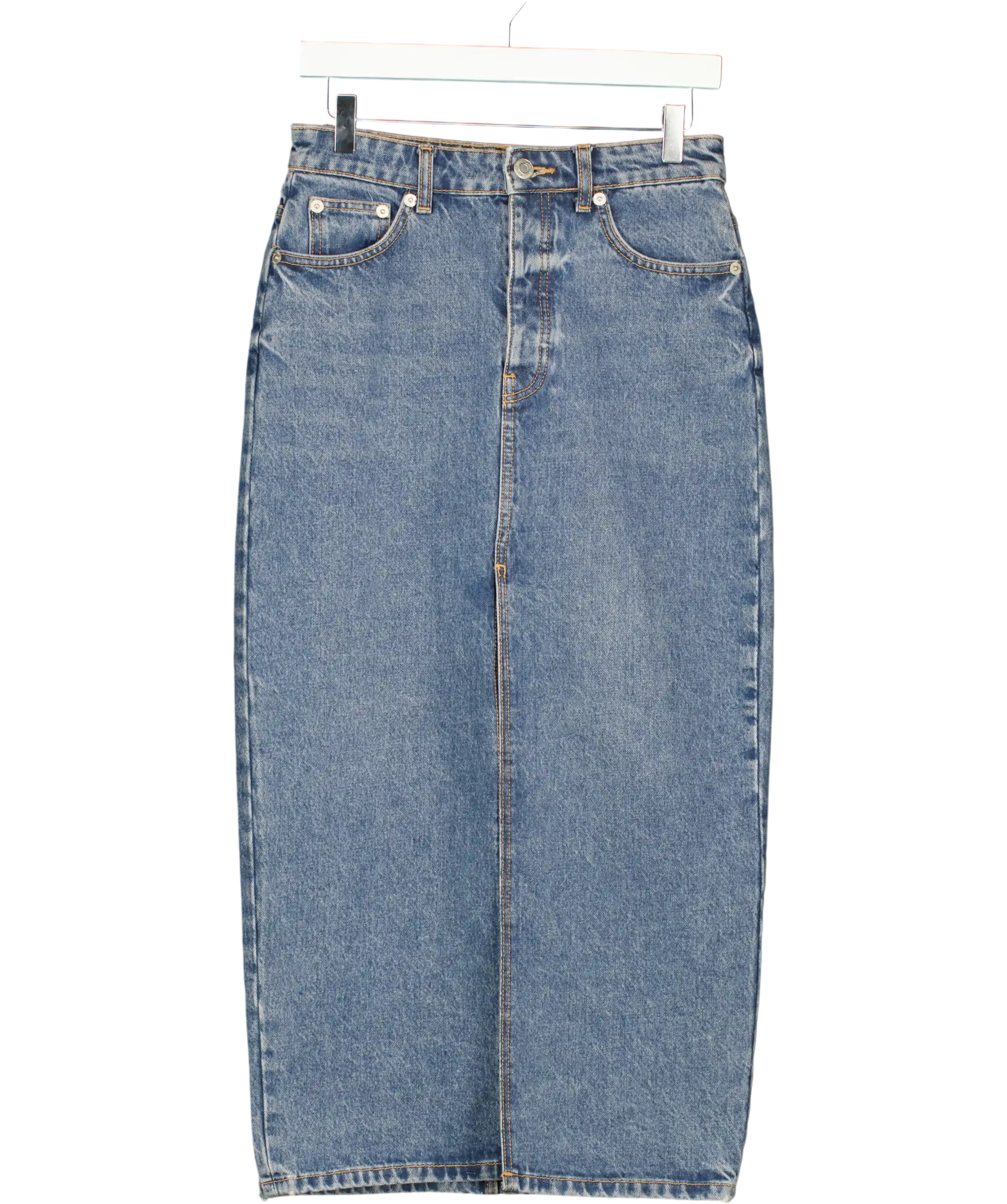 ZARA Blue Denim Pencil Skirt UK S