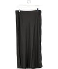 WHISTLES Black Tencel Midi Slip Skirt UK 14