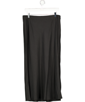 WHISTLES Black Tencel Midi Slip Skirt UK 14