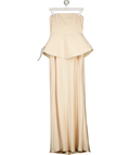 CLUB L LONDON Cream Ohio Champagne Beige Strapless Corset Maxi Dress UK 12