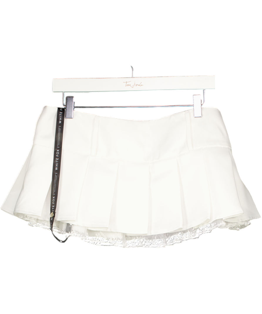 White Fox White Layered Mini Skirt UK L