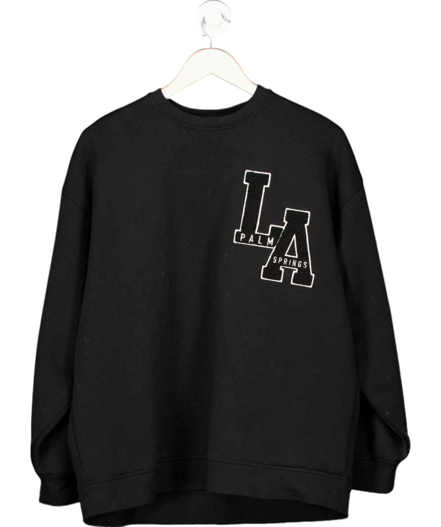 Mint Velvet Black La Glamour Logo Sweatshirt UK L