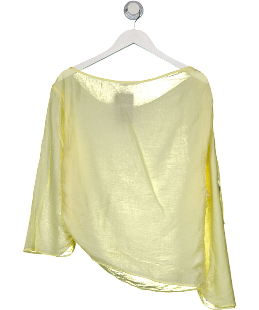 lounge Yellow Asymmetric Chiffon Top UK 12