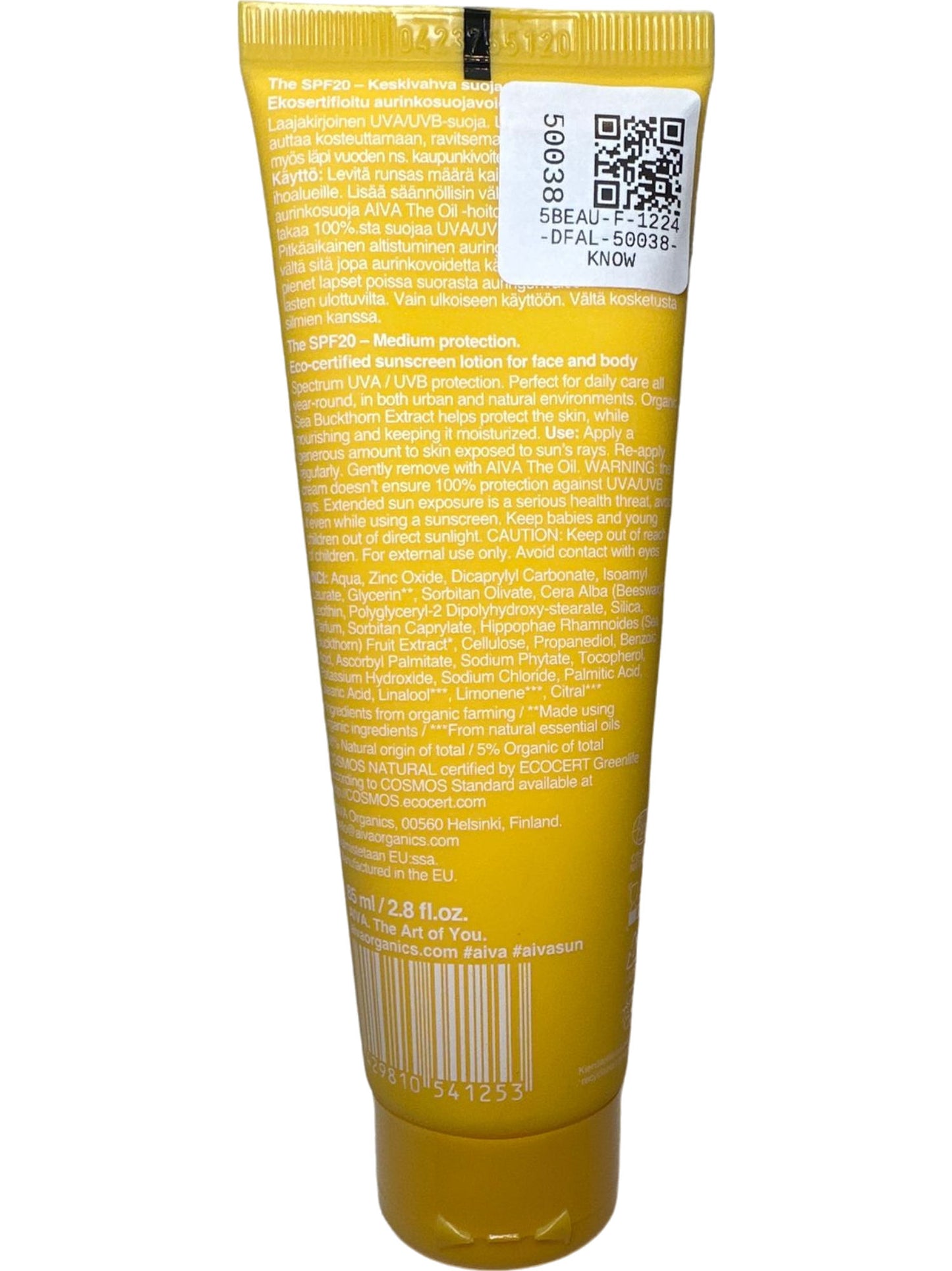 Aiva Sun Yellow SPF 20 Medium Protection Sunscreen Lotion