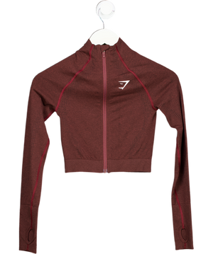 gymshark Red Vital Midi Zip Up Jacket UK XS
