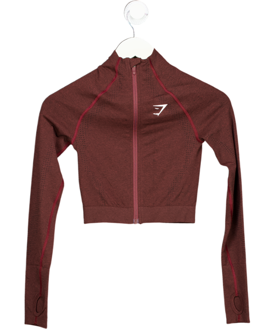 gymshark Red Vital Midi Zip Up Jacket UK XS