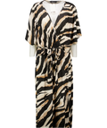 LTS LONG TALL SALLY Brown Brown/ Black Tiger Print Maxi Dress Uk 22 / UK 24