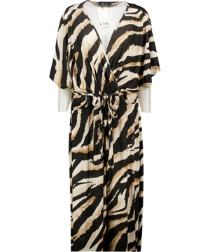 LTS LONG TALL SALLY Brown Brown/ Black Tiger Print Maxi Dress Uk 22 / UK 24