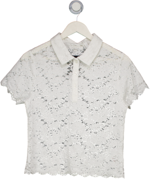 Treats Studios White Short Sleeve Lace Shirt UK S