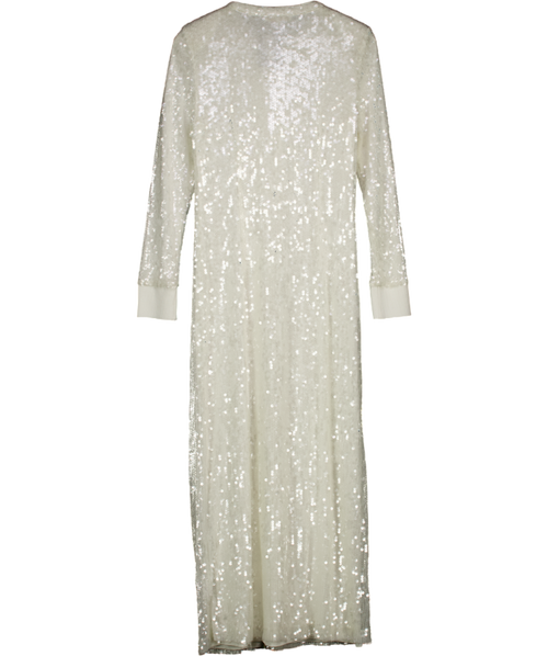 RAMY BROOK White Oriana Sequined Convertible Duster Coat / Dress UK S