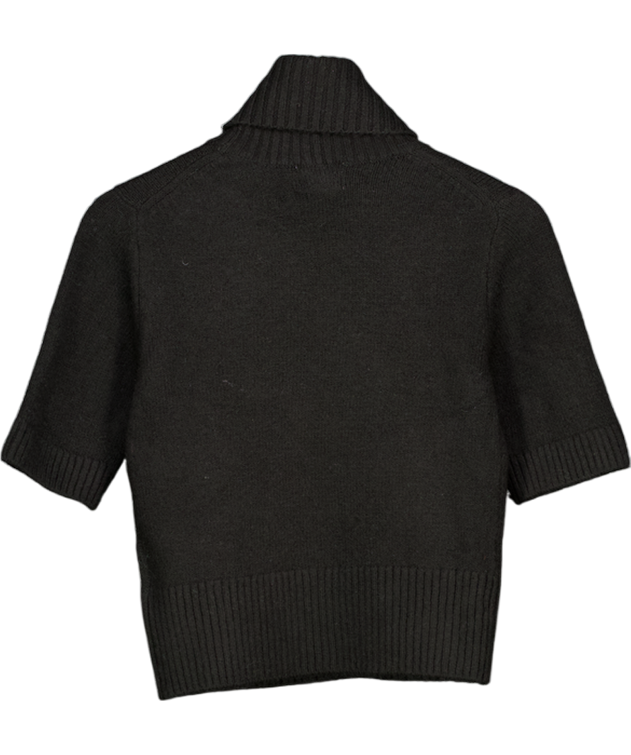 H&M Black Knitted Polo-neck Top UK XS