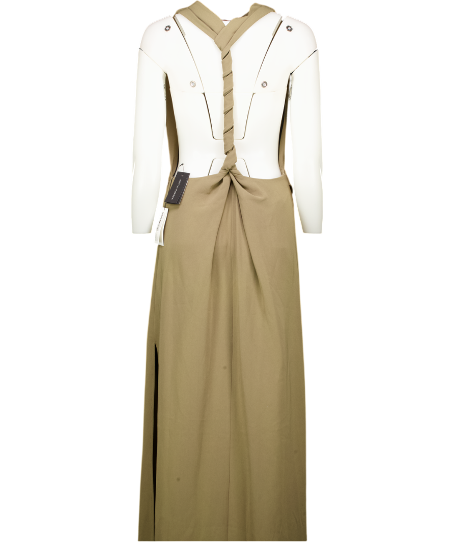 Proenza Schouler Green Matte Crepe Backless Dress UK 6