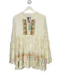 Laurie & Joe Cream Beaded Shell Embellished Beach Dress / Top One Size
