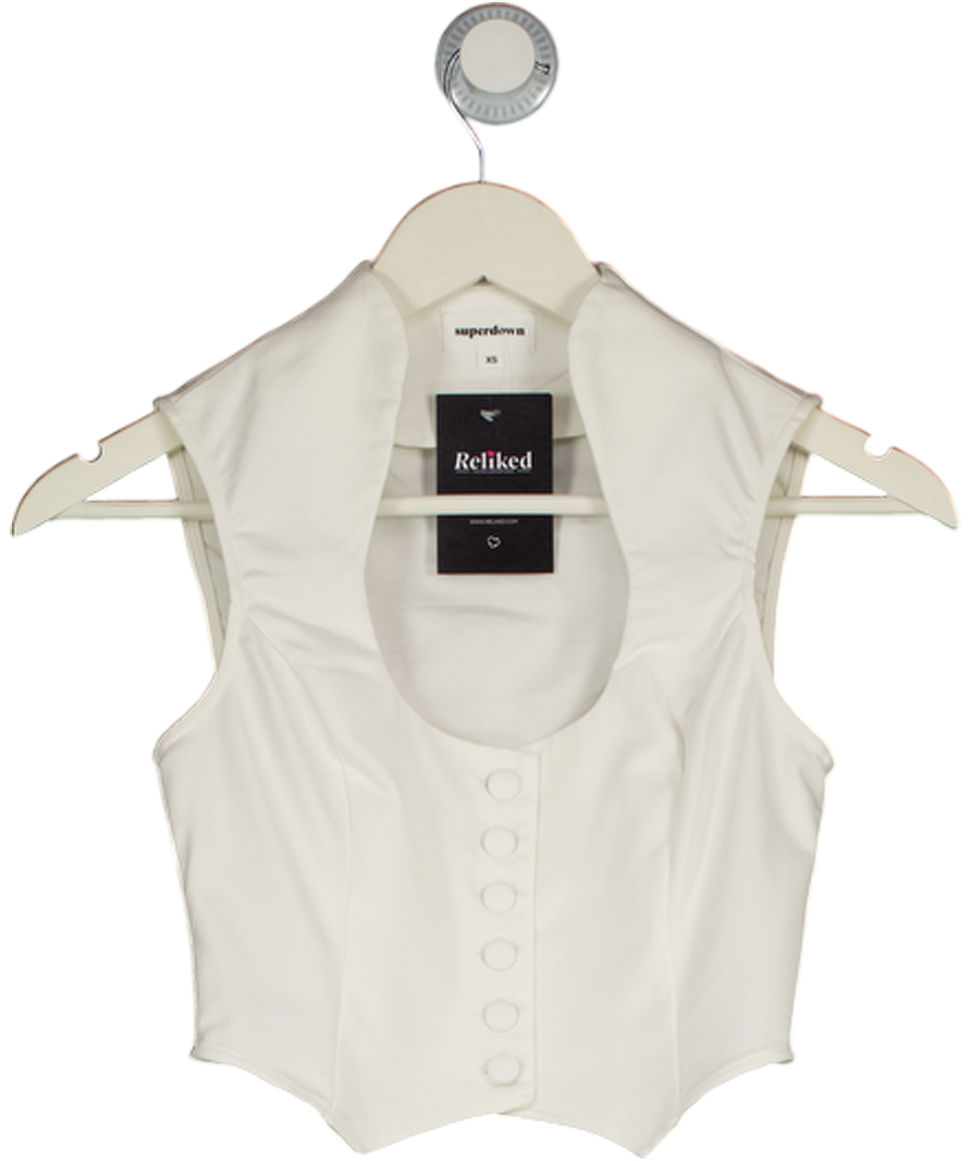 Superdown White Frasier Vest Top UK XS