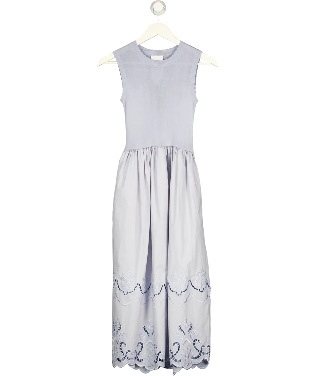 FABRIQUE X Kentaro Tamai  Dusty Blue Sleeveless Pleated Dress UK XS