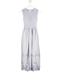 FABRIQUE X Kentaro Tamai  Dusty Blue Sleeveless Pleated Dress UK XS