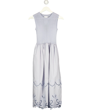 FABRIQUE X Kentaro Tamai  Dusty Blue Sleeveless Pleated Dress UK XS