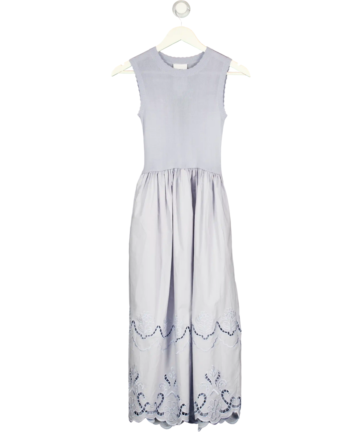 FABRIQUE X Kentaro Tamai  Dusty Blue Sleeveless Pleated Dress UK XS