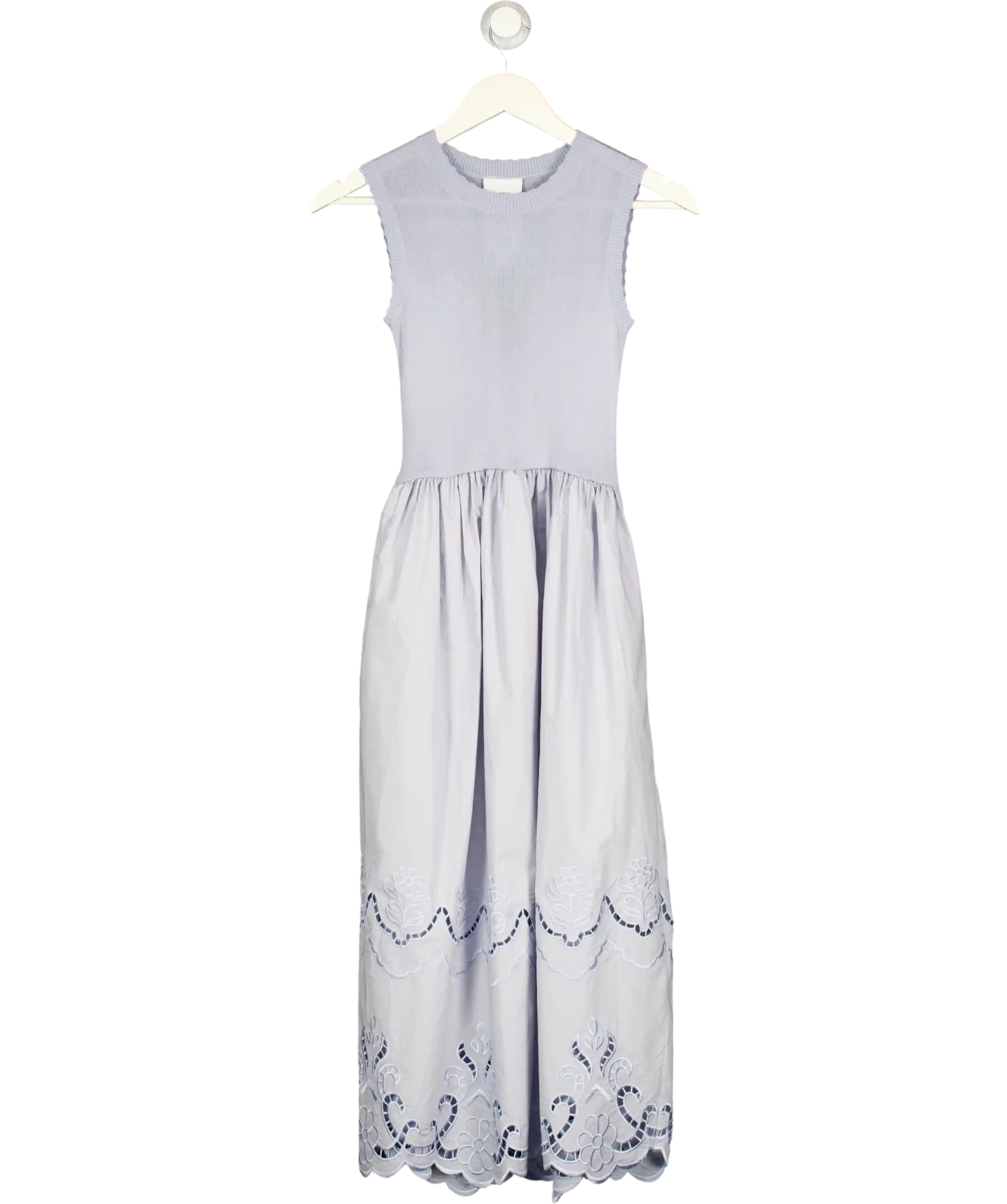 FABRIQUE X Kentaro Tamai  Dusty Blue Sleeveless Pleated Dress UK XS