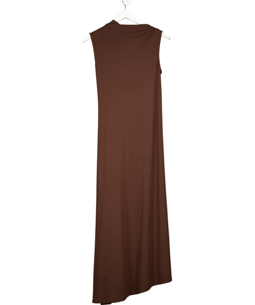 Fabrique Brown Kiki Knotted Draped Dress UK M - Reliked