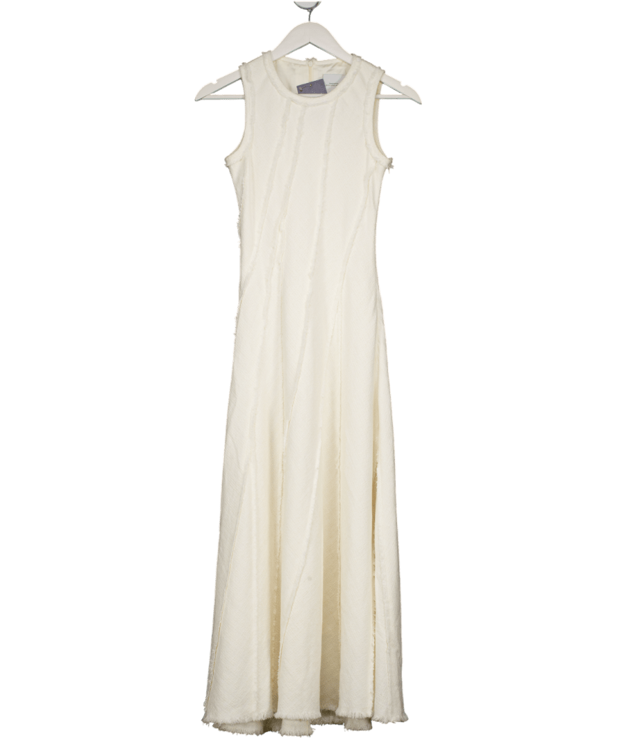 Fabrique Cream Tweed Midi Dress UK XS - Reliked