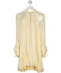 FABRIQUE Cream X Yasmin Pan Wendy Ruffle Dress In Silk Crepe UK XS - Reliked