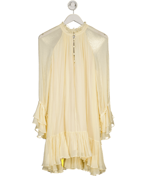 FABRIQUE Cream X Yasmin Pan Wendy Ruffle Dress In Silk Crepe UK XS