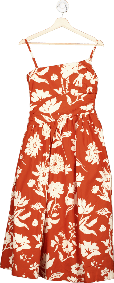 Fabrique Elizabeth Morling Red Floral Dress UK S - Reliked