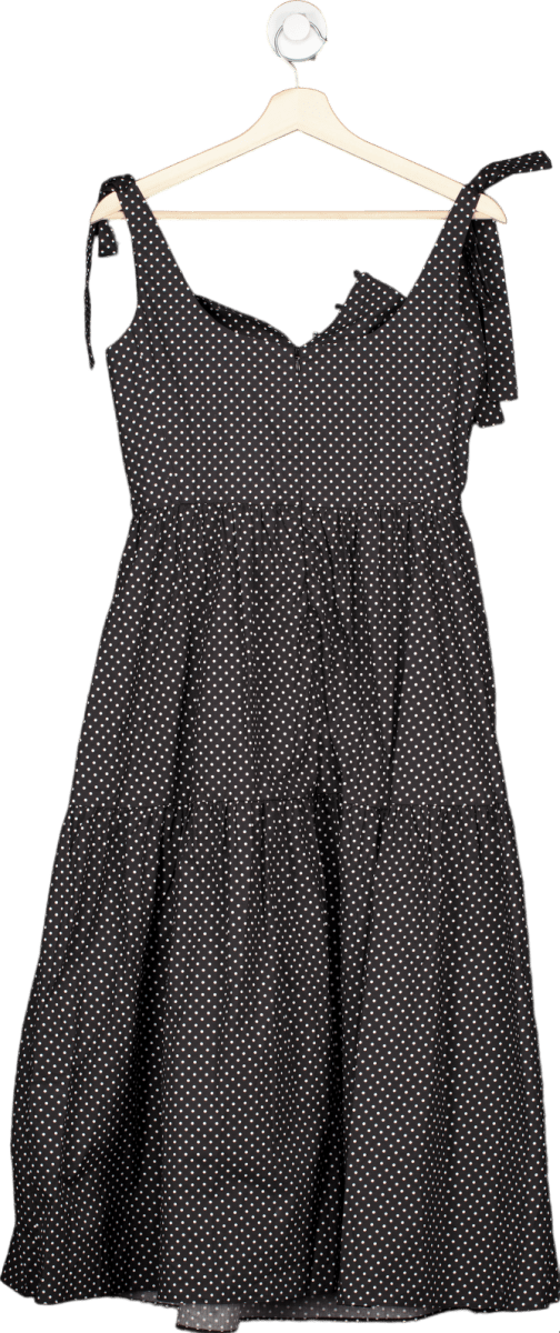 Fabrique x. Elizabeth Morling Black Polka Dot Dress UK S - Reliked