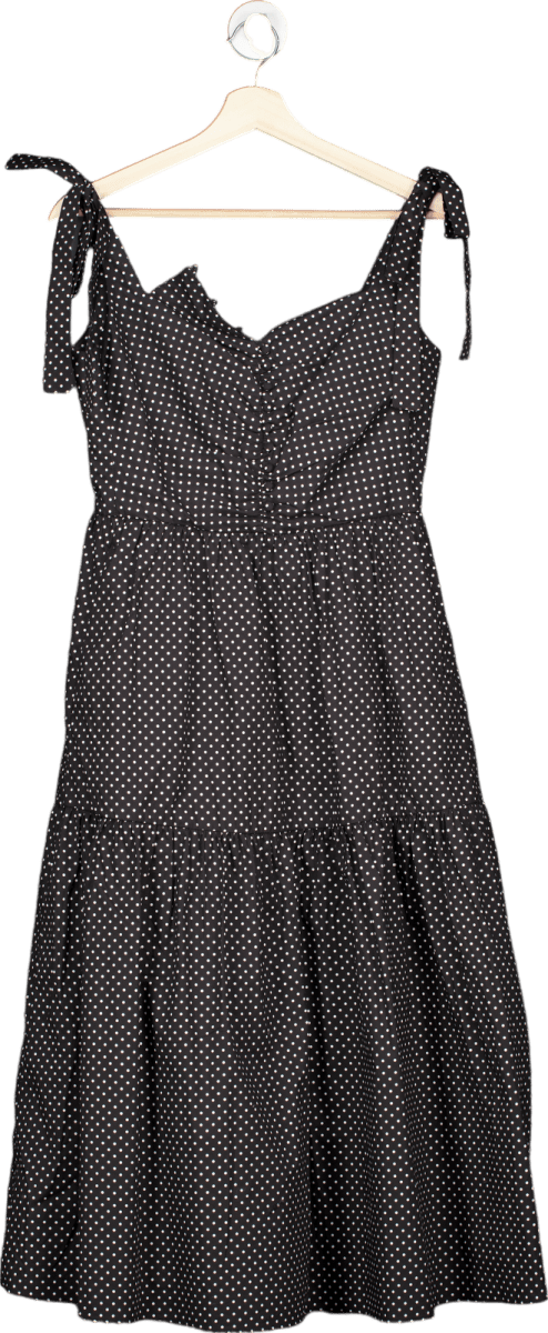 Fabrique x. Elizabeth Morling Black Polka Dot Dress UK S - Reliked