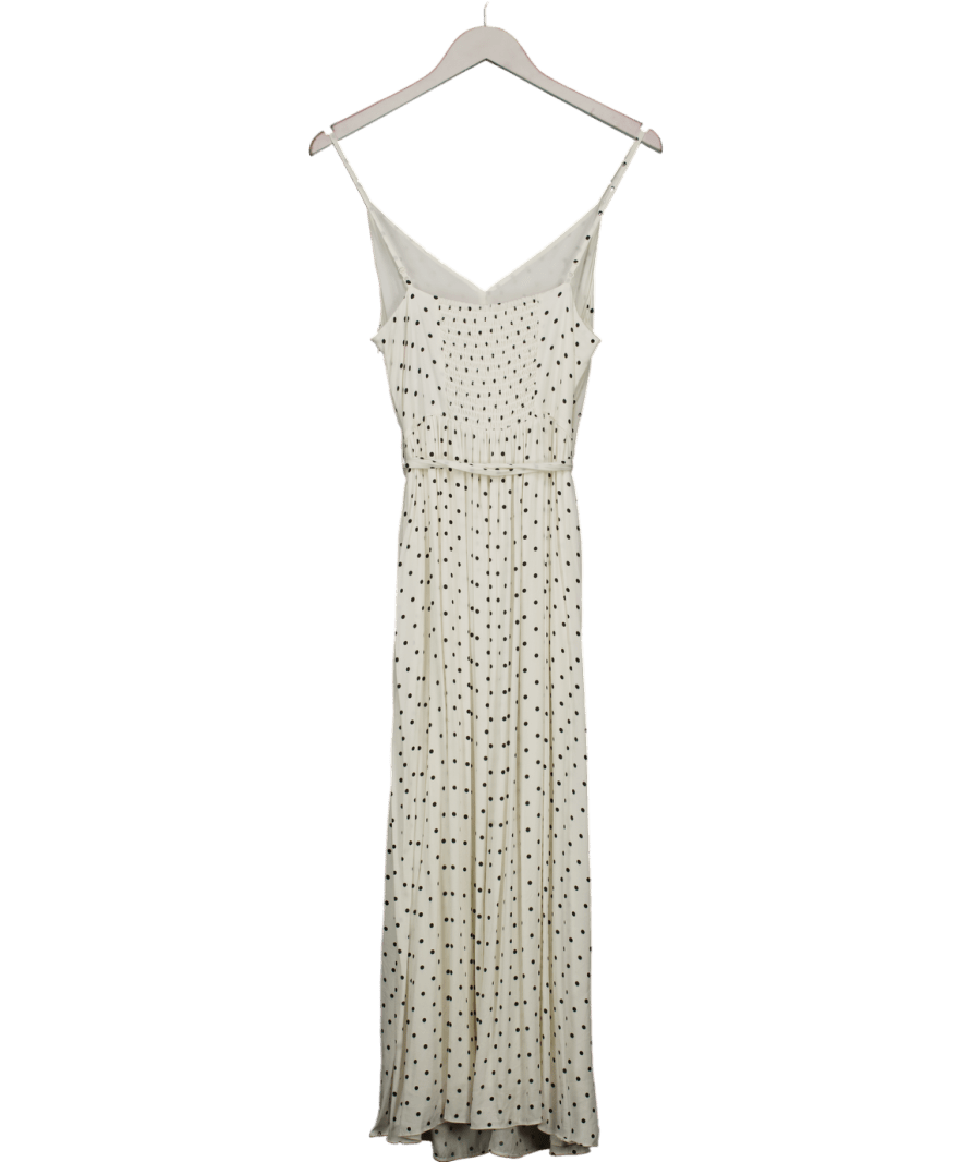 Fabrique X Katiuscia Valente Cream Luna Polka Dot Tie Dress In Mulberry Silk UK M - Reliked