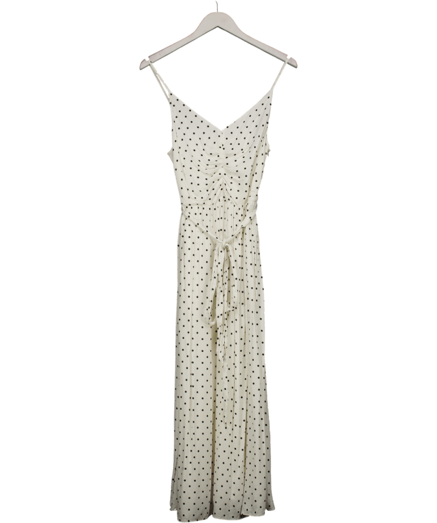 Fabrique X Katiuscia Valente Cream Luna Polka Dot Tie Dress In Mulberry Silk UK M - Reliked