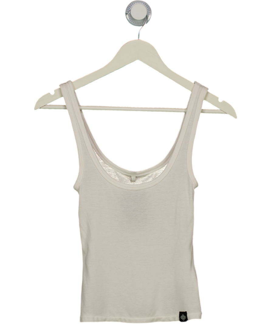 The Couture Club White Slub Emblem Label Vest Top UK 8