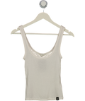The Couture Club White Slub Emblem Label Vest Top UK 8