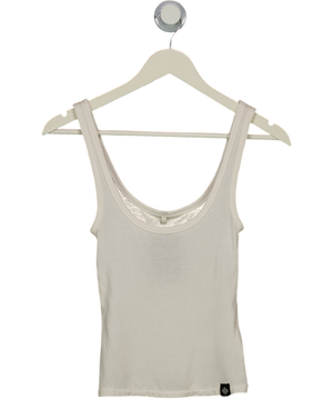 The Couture Club White Slub Emblem Label Vest Top UK 8