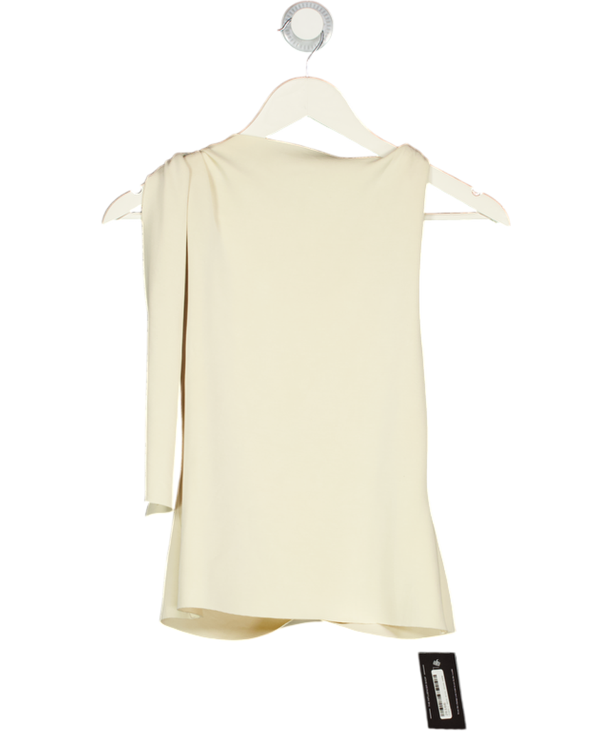 KHY Cream Sueded Stretch Knotted Top UK L
