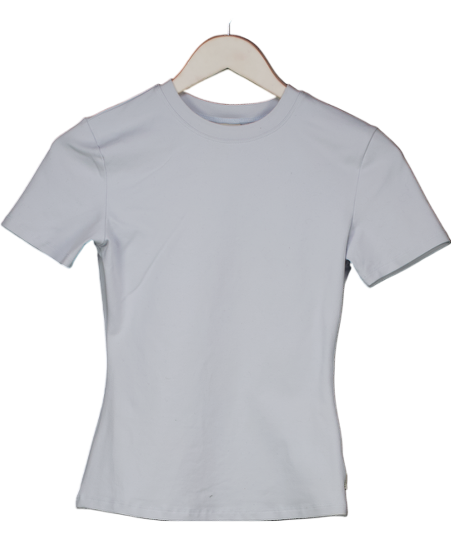 BLAKELY Pale Blue Fitted T-shirt UK S