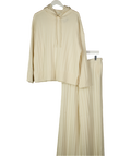 Lilysilk Cream Ribbed Hooded Knit Top And UK XL