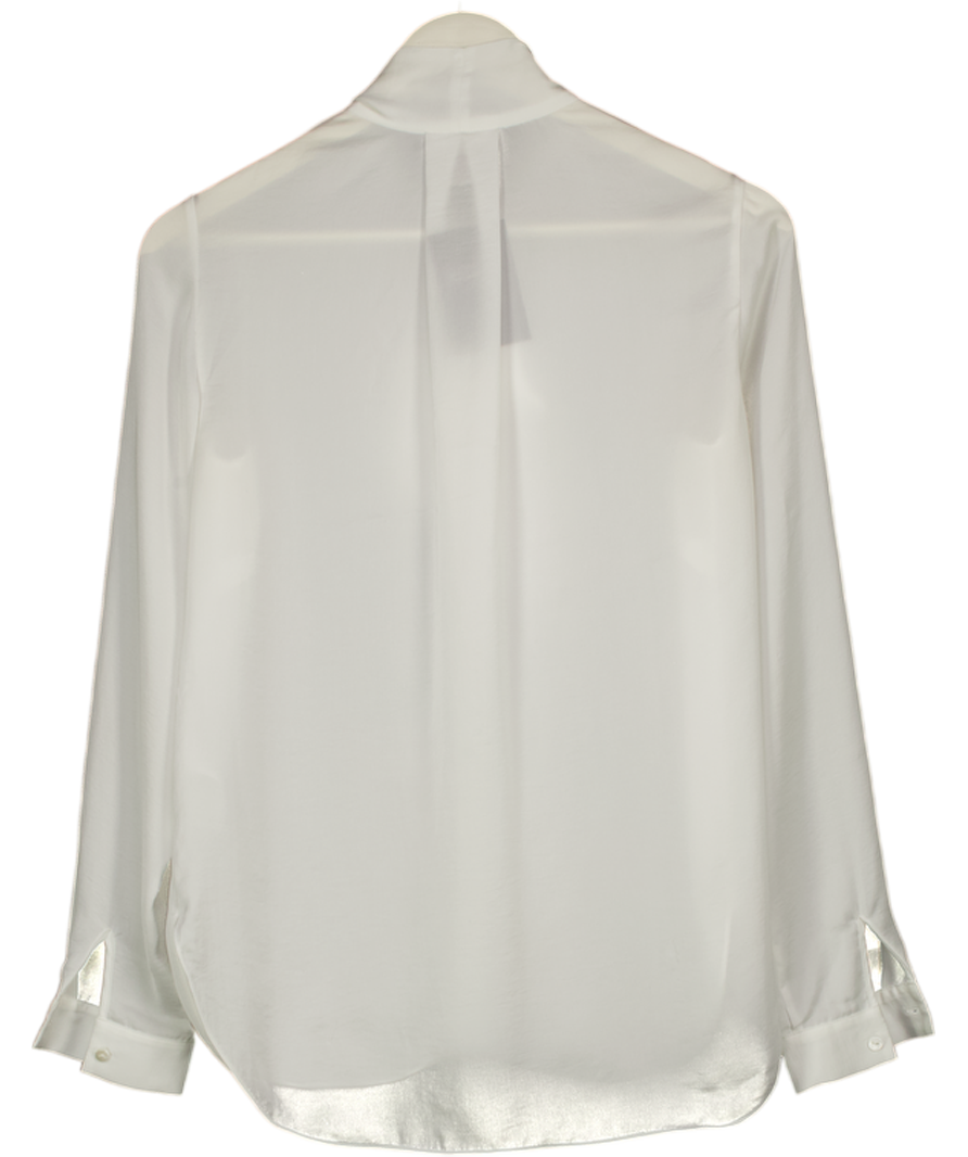 The White Company Ivory White Pussy Bow Blouse UK 8