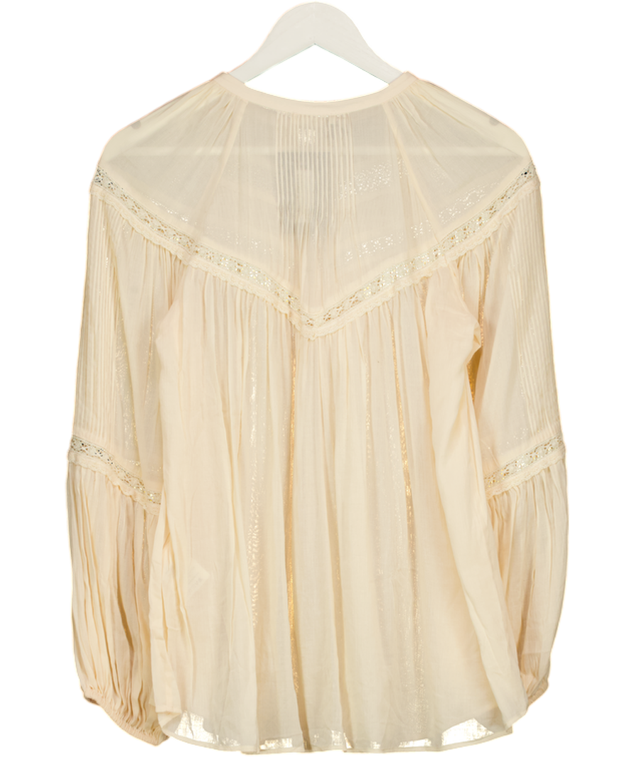 SPELL Cream Lace Inset Teodora Blouse UK S