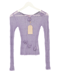 MESHKI Orianna Orchid Long Sleeve Knit Top - Orchid Purple UK M