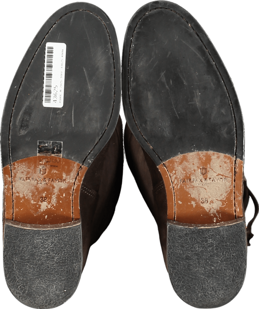 Fairfax & Favor Regina Chocolate Brown Suede Flat Knee - high Boots UK 5 EU 38 👠 - Reliked