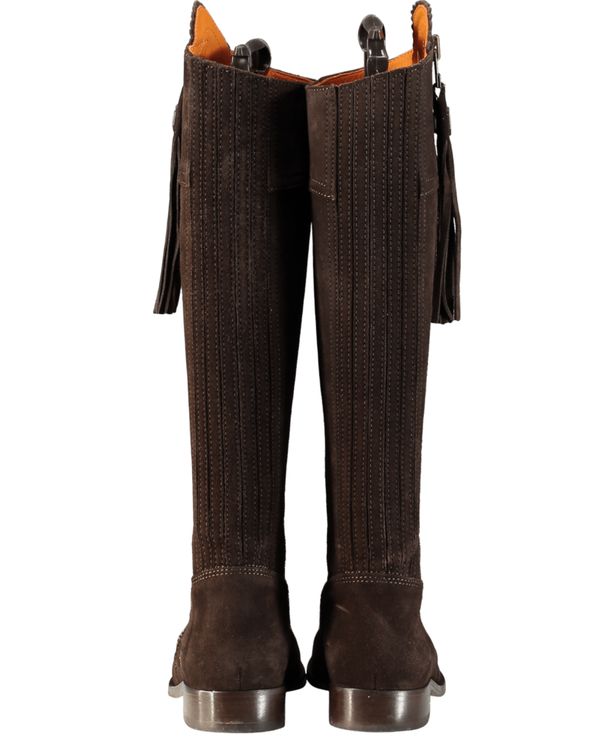 Fairfax & Favor Regina Chocolate Brown Suede Flat Knee - high Boots UK 5 EU 38 👠 - Reliked