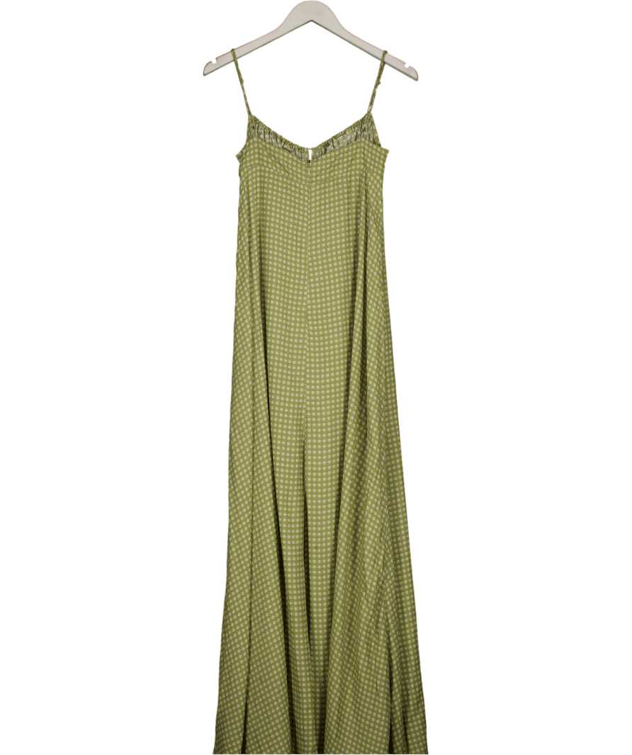 Faithful The Brand Green Floral - print Maxi Dress UK 8 - Reliked