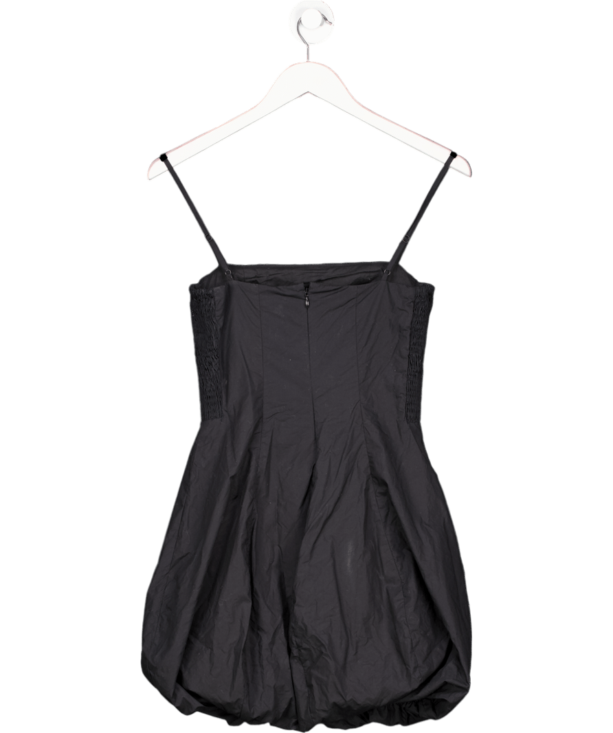 Faithfull the Brand Black Lera Cotton - poplin Bubble Hem Mini Dress Us2 UK 8 - Reliked