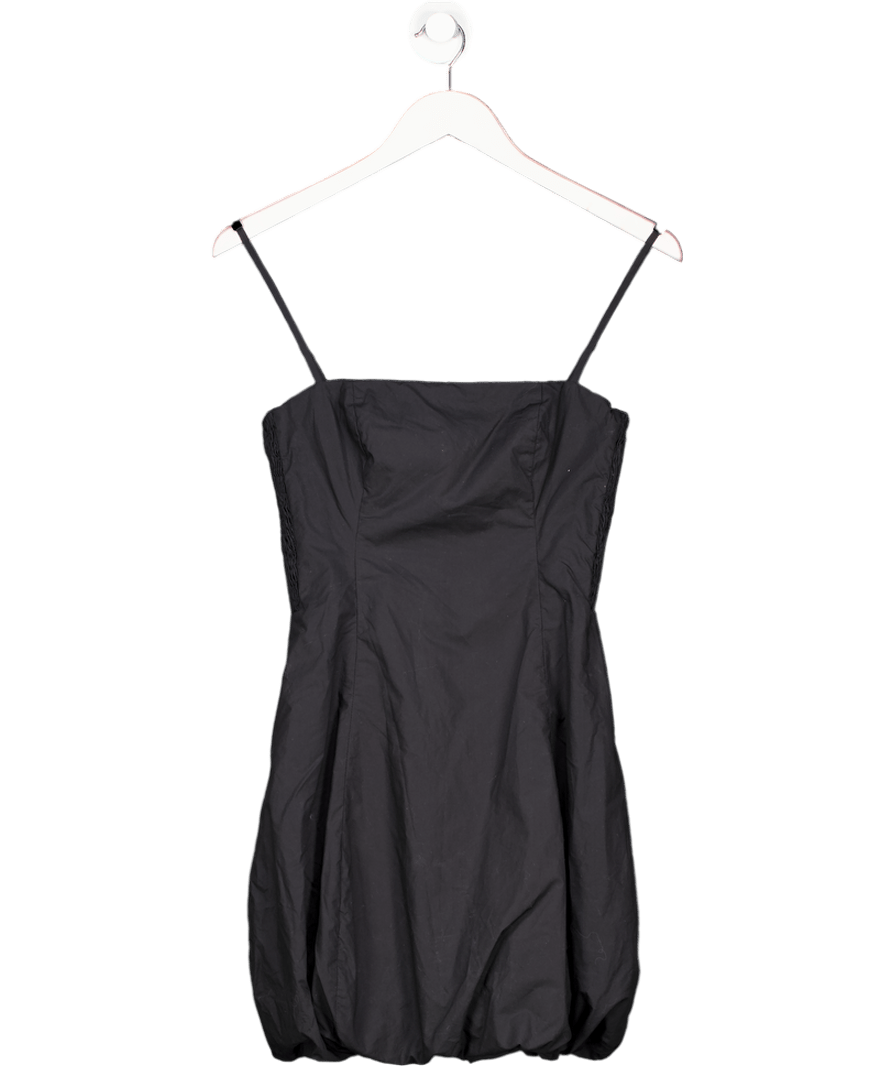 Faithfull the Brand Black Lera Cotton - poplin Bubble Hem Mini Dress Us2 UK 8 - Reliked