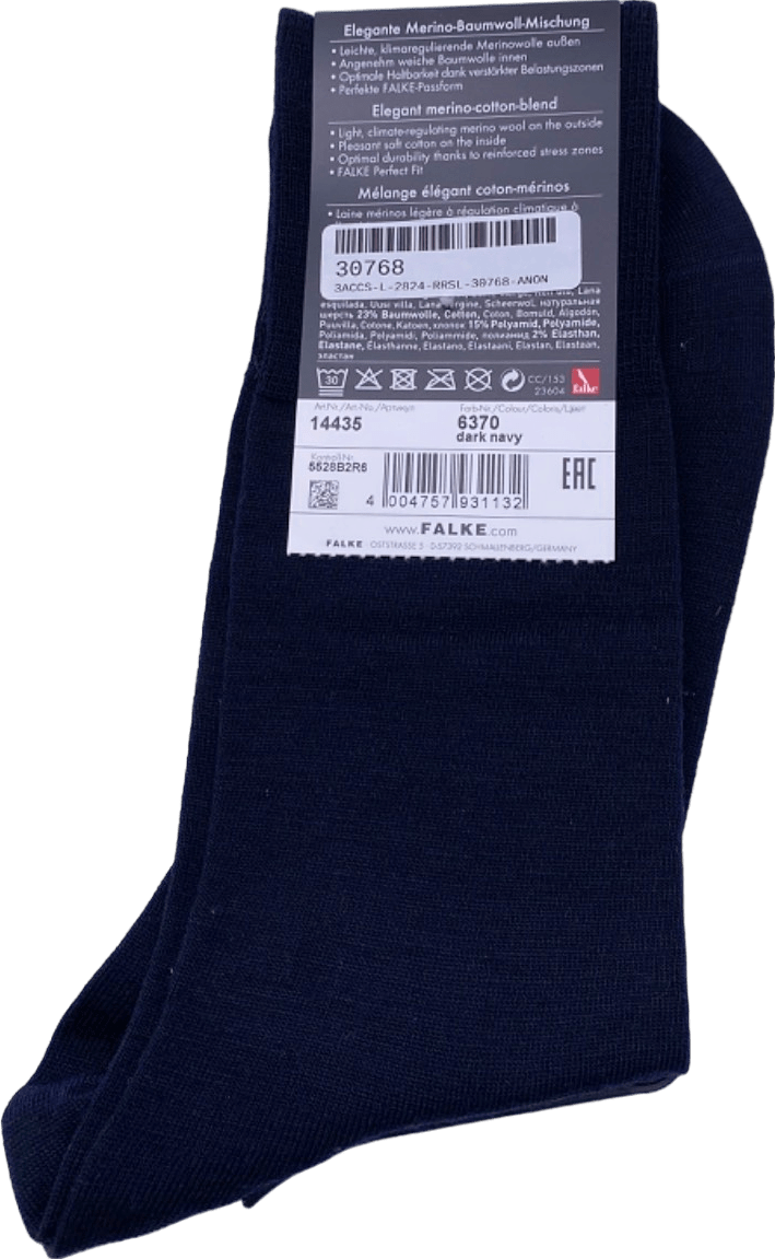 Falke Dark Navy Airport Socks UK 7 - 8 - Reliked