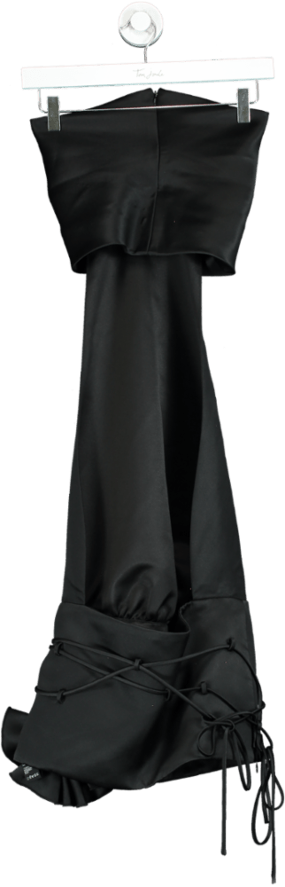 Fanci Club Black Ruffle Detail Strapless Dress UK 8 - Reliked