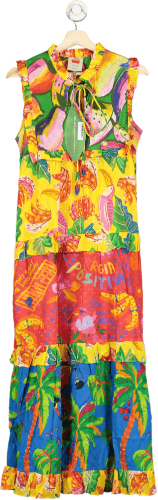 Farm Rio Multicoloured Mixed Prints Tiered Maxi Dress XS - Reliked