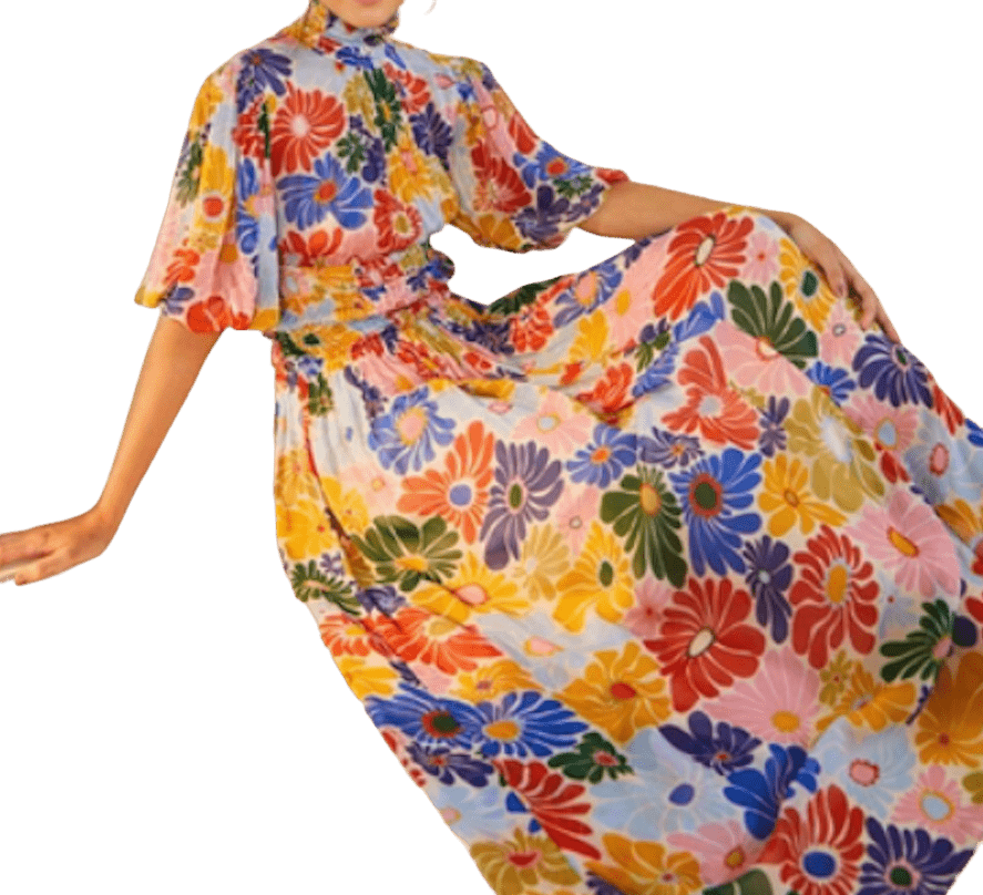 Farm Rio Multicoloured Sunny Daisy Sand Maxi Dress UK XL - Reliked